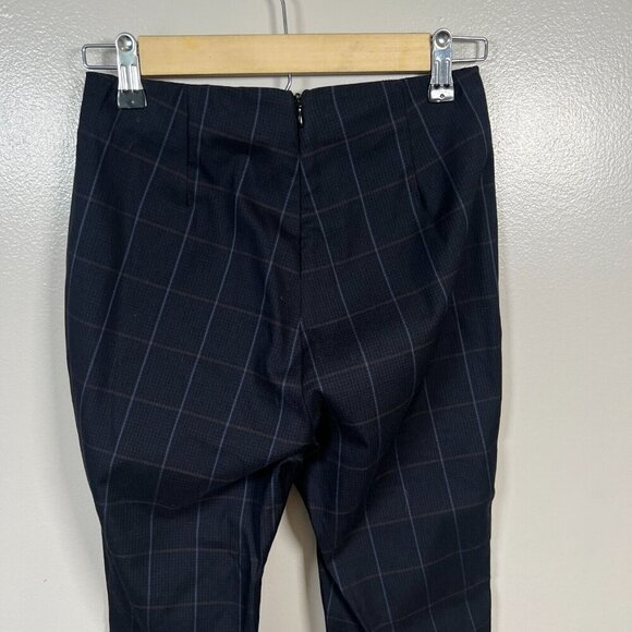Rag & Bone Simone Plaid Pants Size 2 Blue High Rise High Waist Slim Fit Preppy - Picture 8 of 10